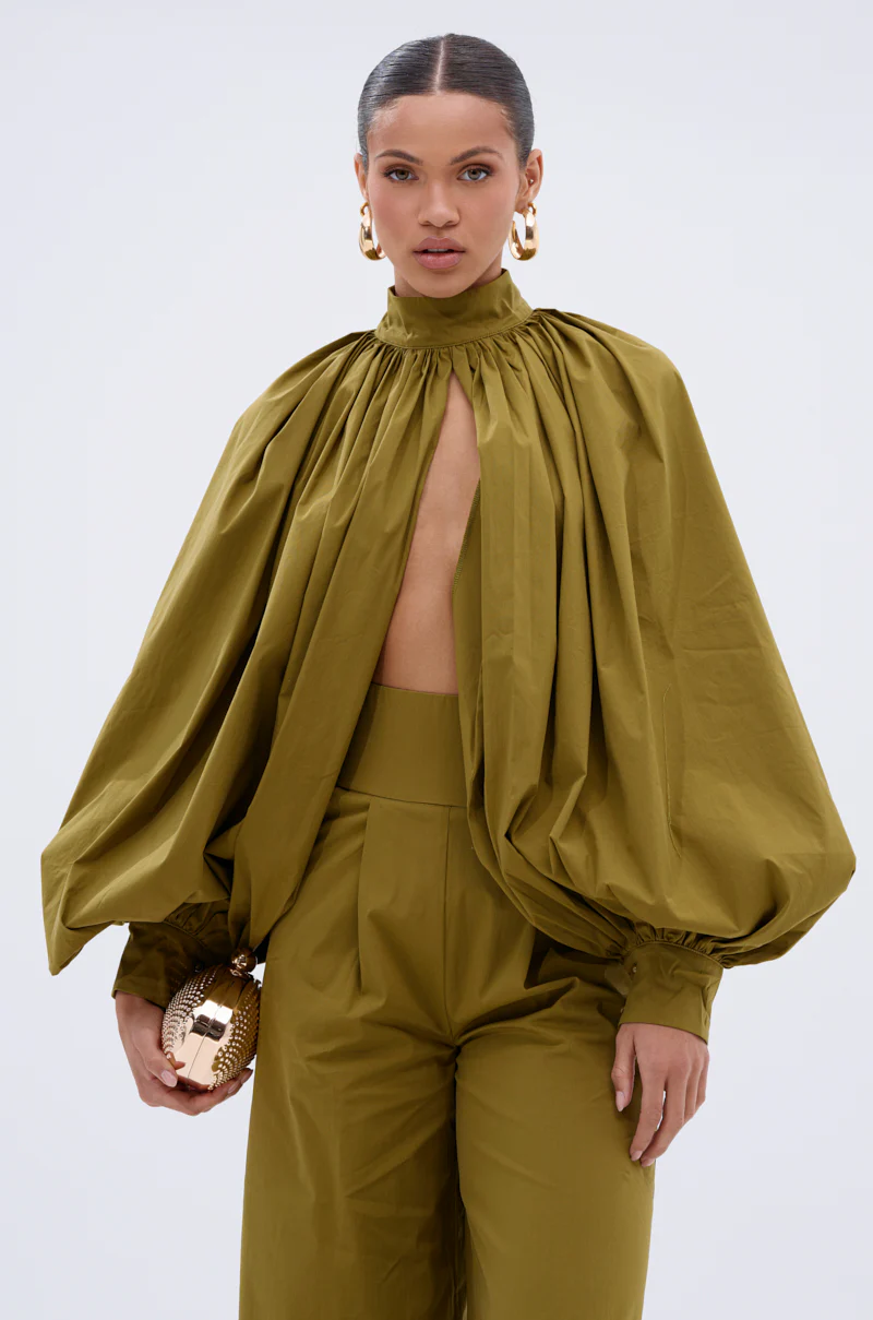 GOLD COAST BALLOON SLEEVE BLOUSE
