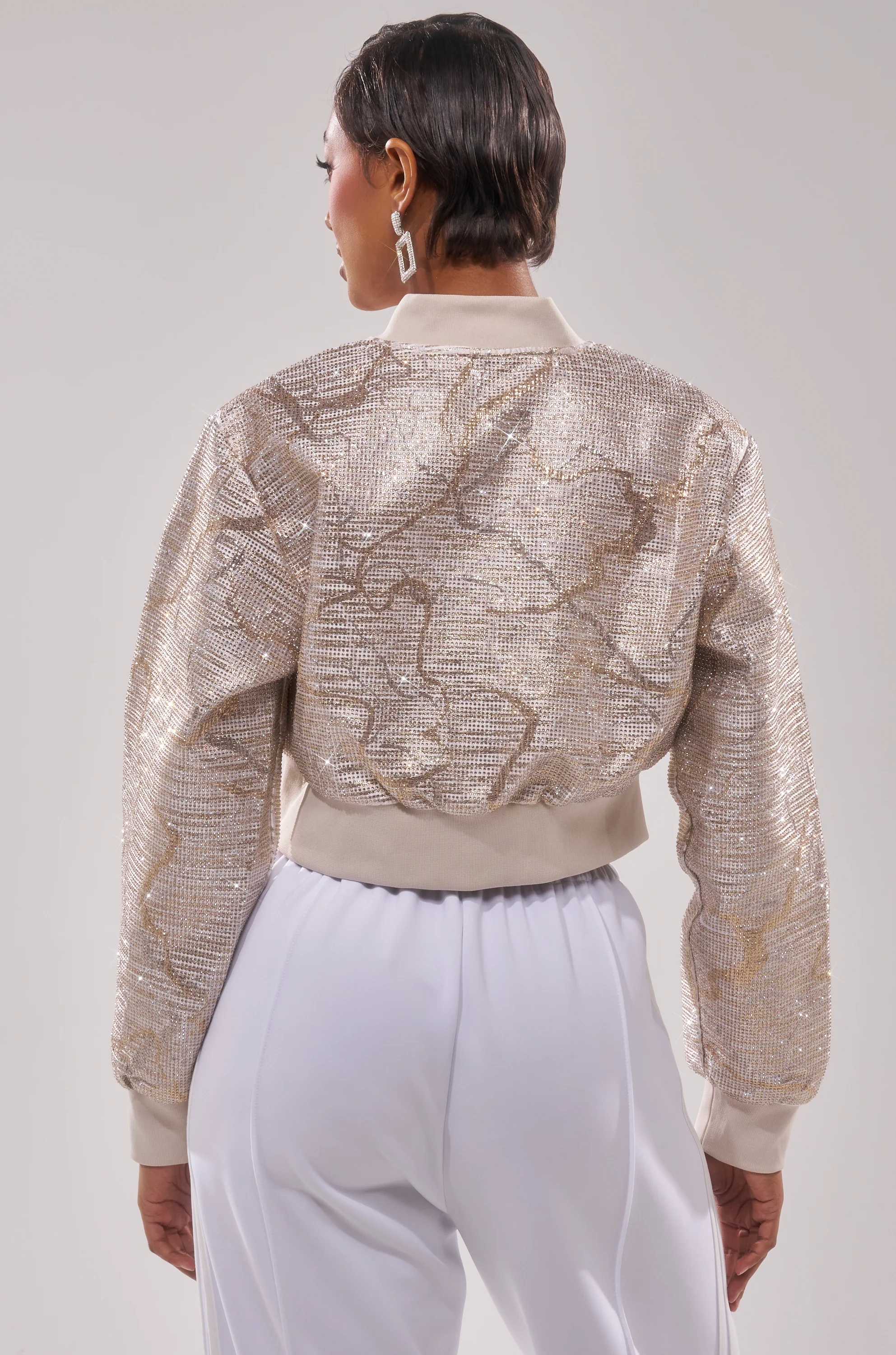 GOLDEN HOUR EMBELLISHED BROCADE BOMBER - Image 3