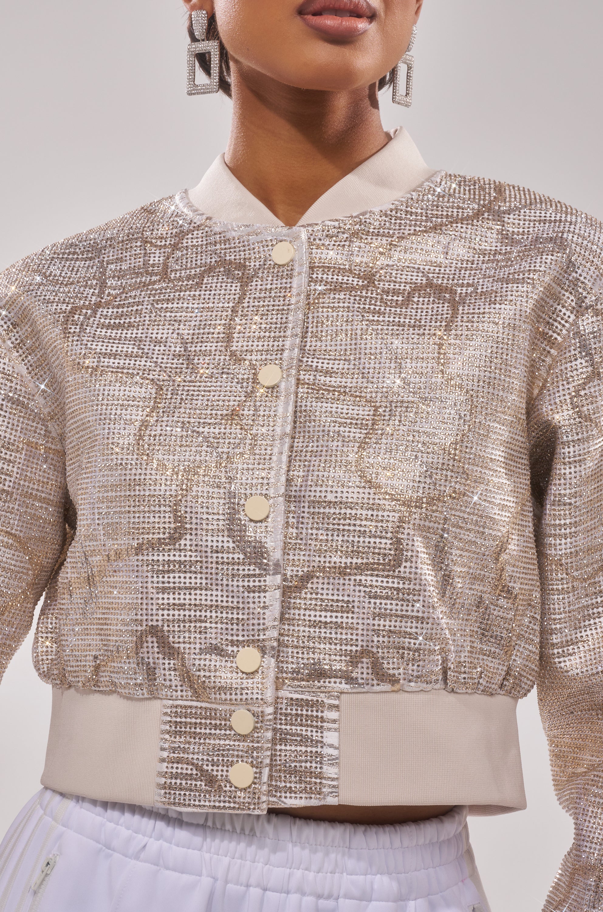 GOLDEN HOUR EMBELLISHED BROCADE BOMBER - Image 5