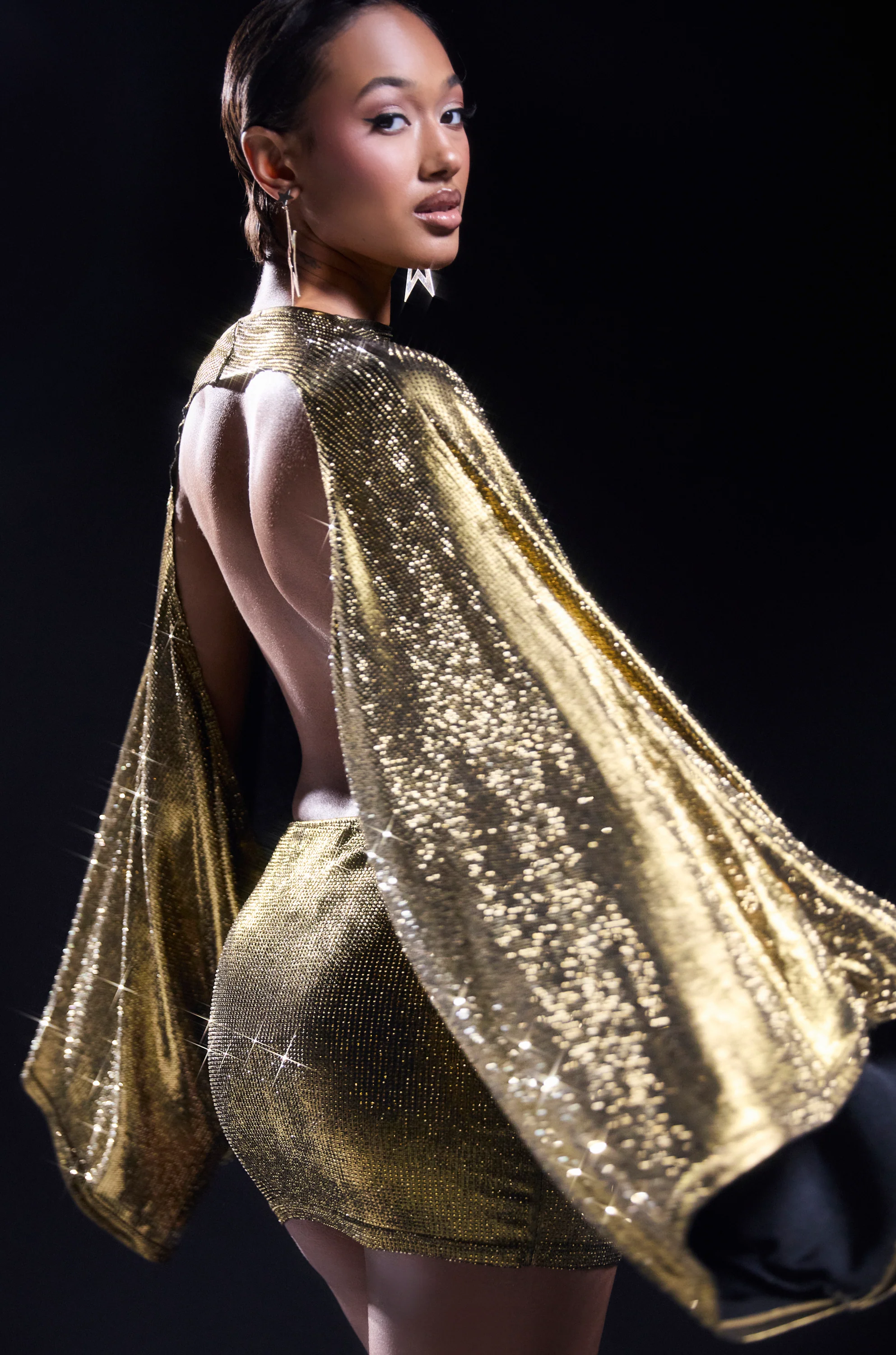 GOLDEN HOUR RHINESTONE MINI DRESS - Image 3