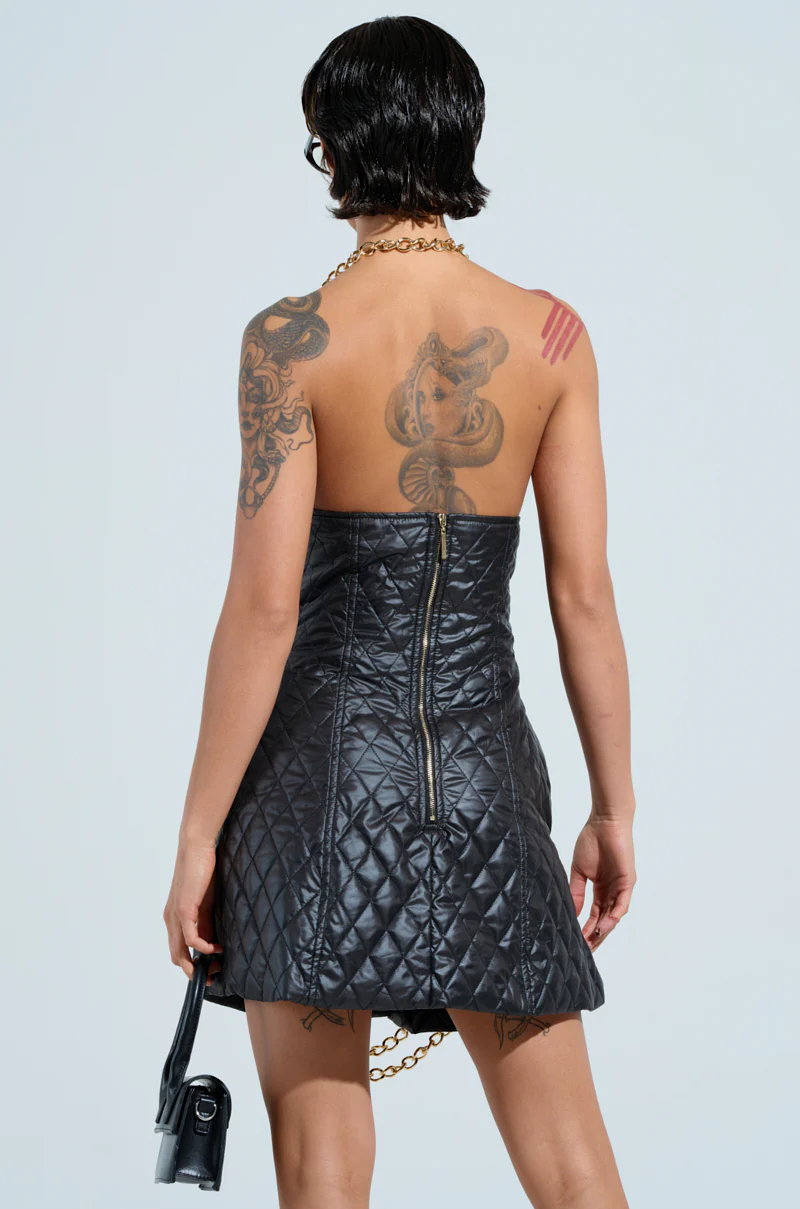 GOOD VIBES QUILTED NYLON MINI DRESS - Image 4