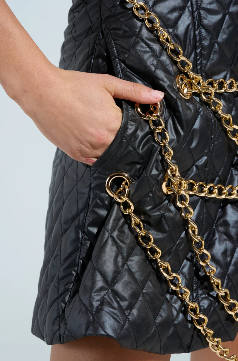 GOOD VIBES QUILTED NYLON MINI DRESS - Image 7