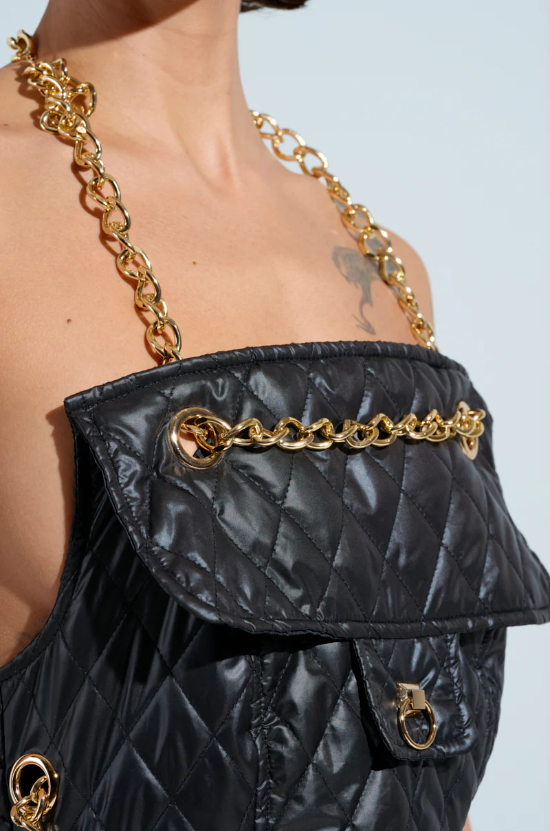 GOOD VIBES QUILTED NYLON MINI DRESS - Image 8