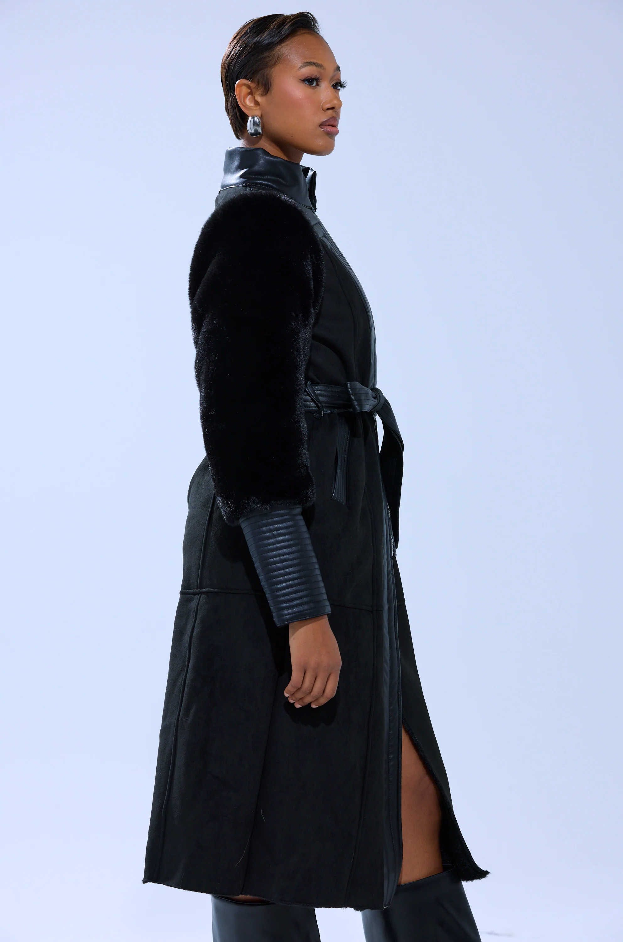 GOODIE MIXED MEDIA COAT - Image 11