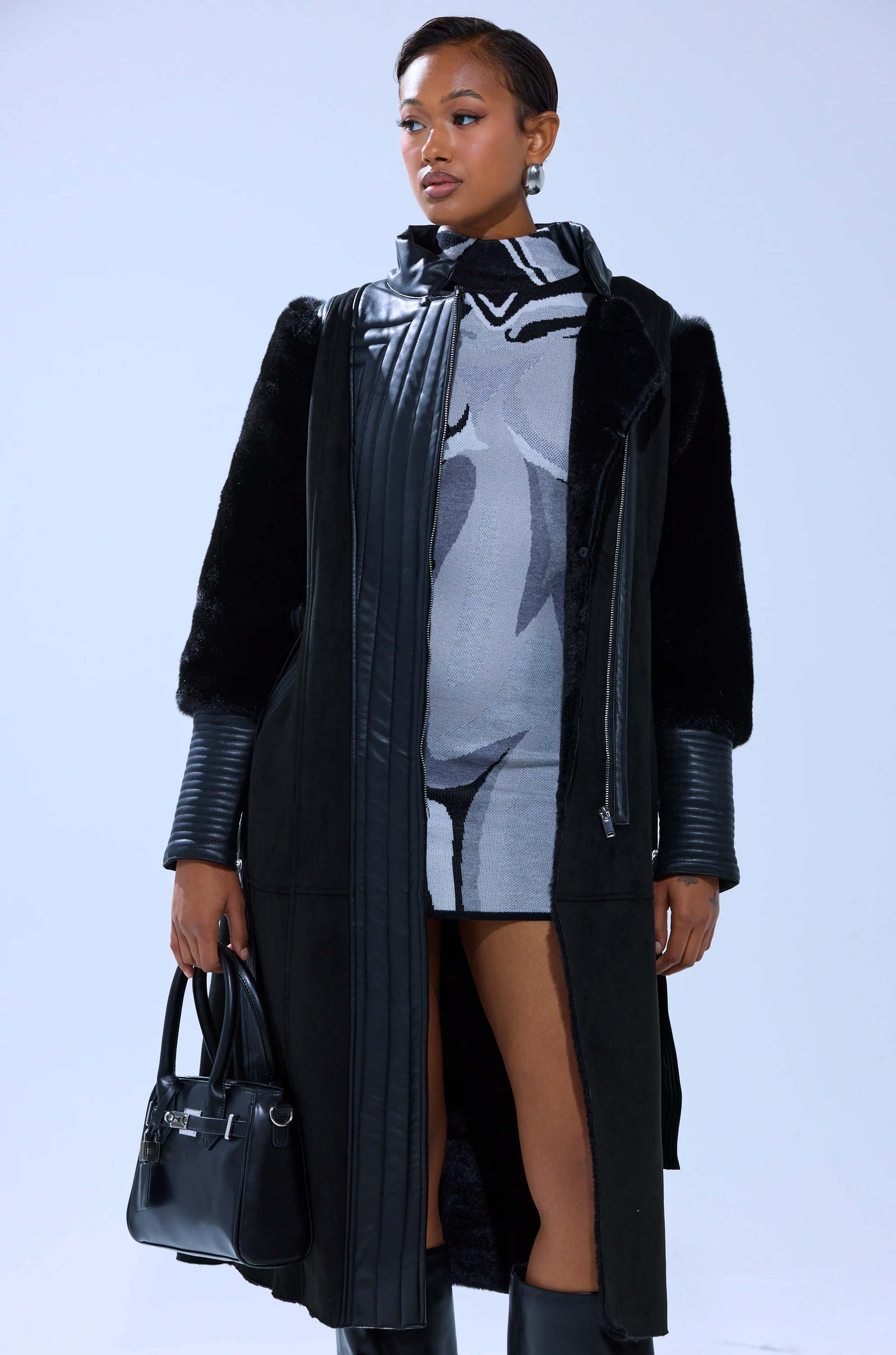 GOODIE MIXED MEDIA COAT - Image 7