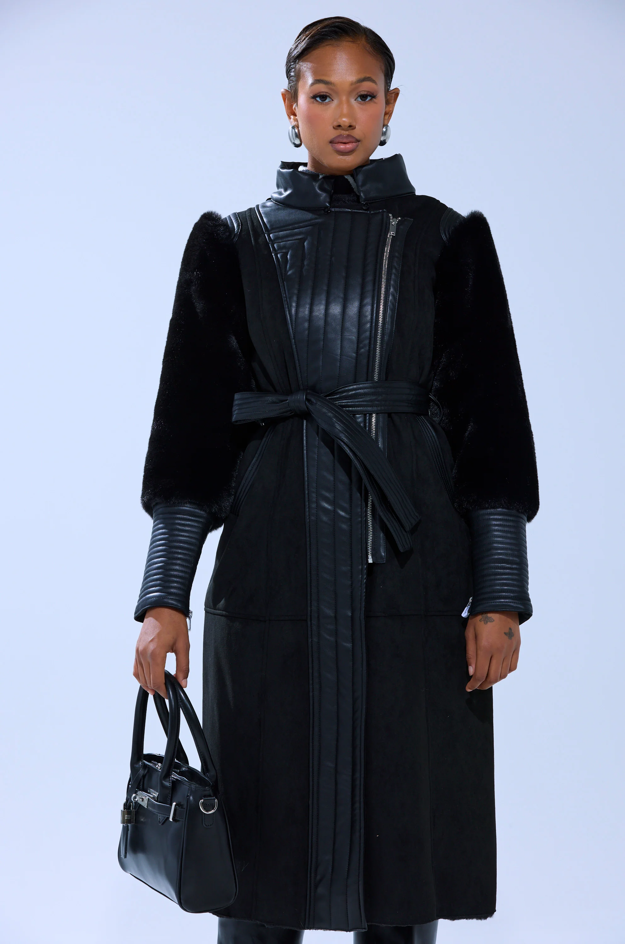 GOODIE MIXED MEDIA COAT - Image 8