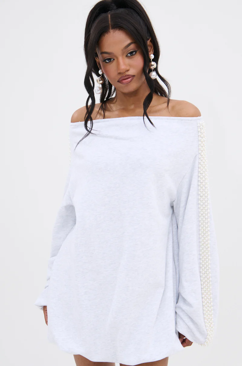 GORGINA OFF THE SHOULDER SWEATSHIRT DRESS - Image 2