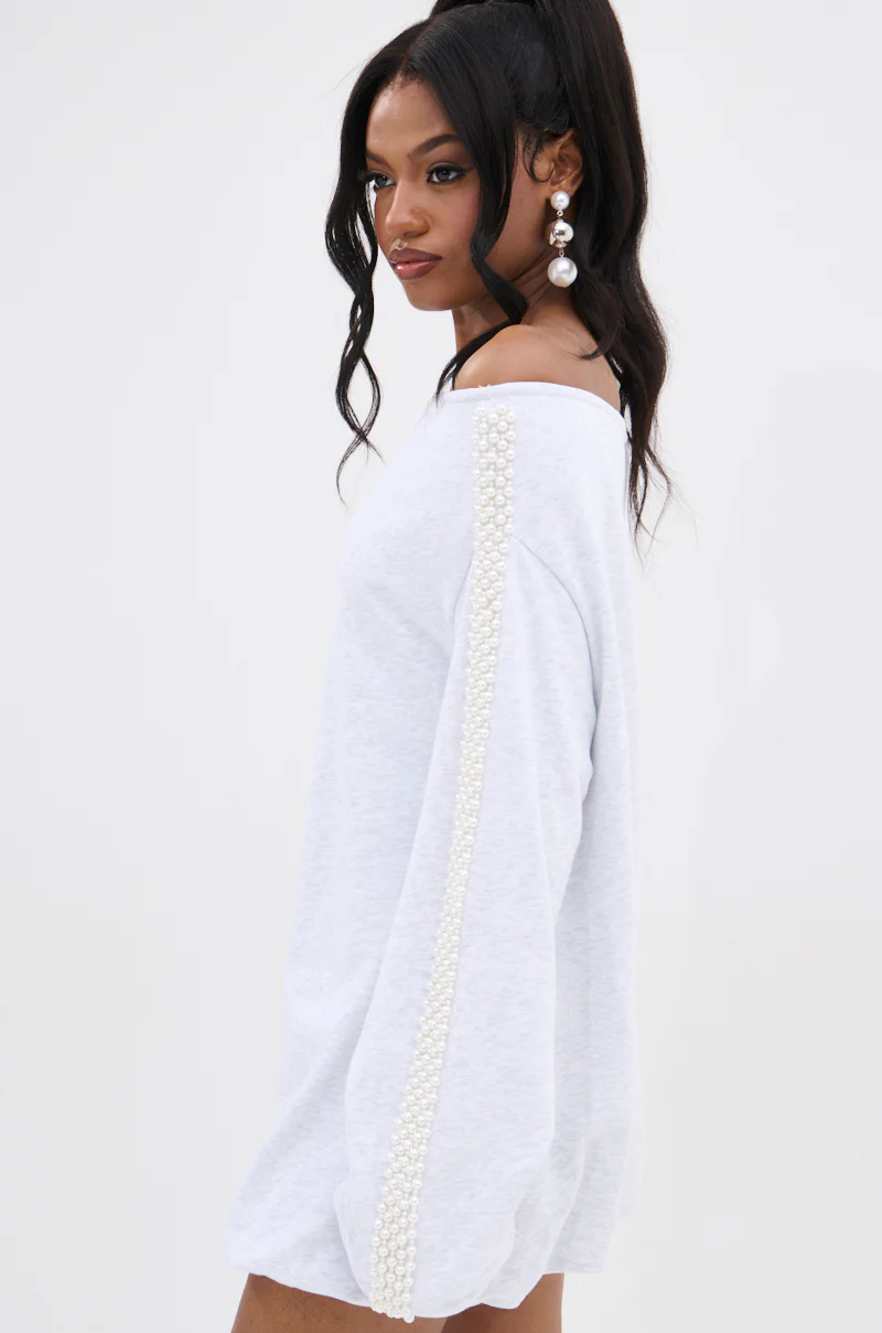 GORGINA OFF THE SHOULDER SWEATSHIRT DRESS - Image 4