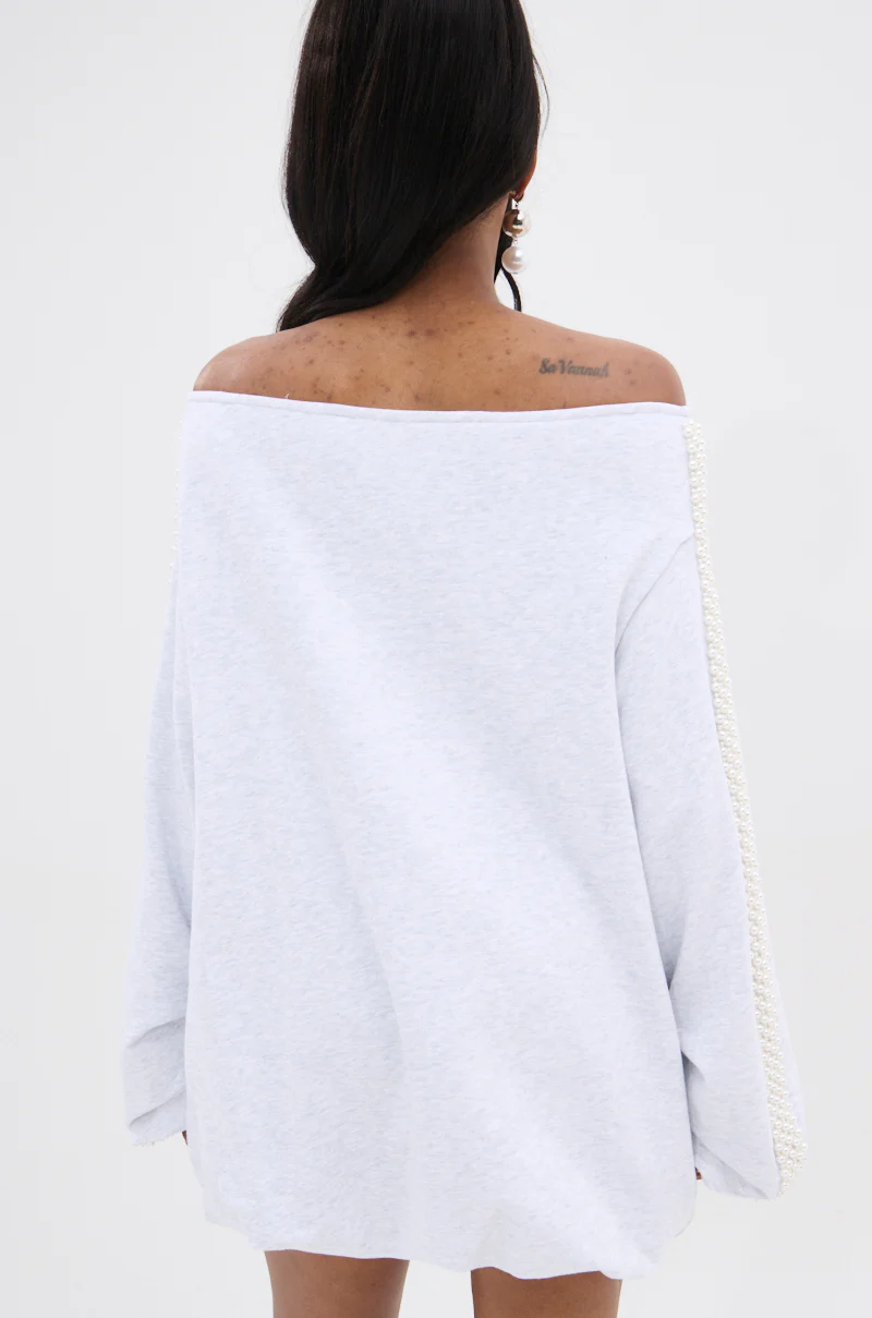GORGINA OFF THE SHOULDER SWEATSHIRT DRESS - Image 5
