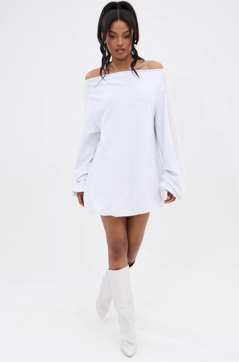 GORGINA OFF THE SHOULDER SWEATSHIRT DRESS - Image 6