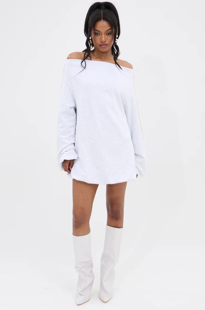 GORGINA OFF THE SHOULDER SWEATSHIRT DRESS - Image 7