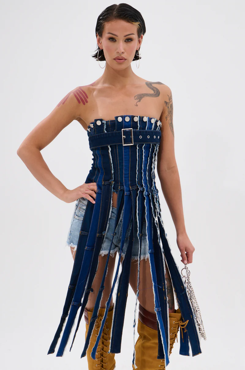 GOT A LOT GOING ON DENIM CORSET - Image 2