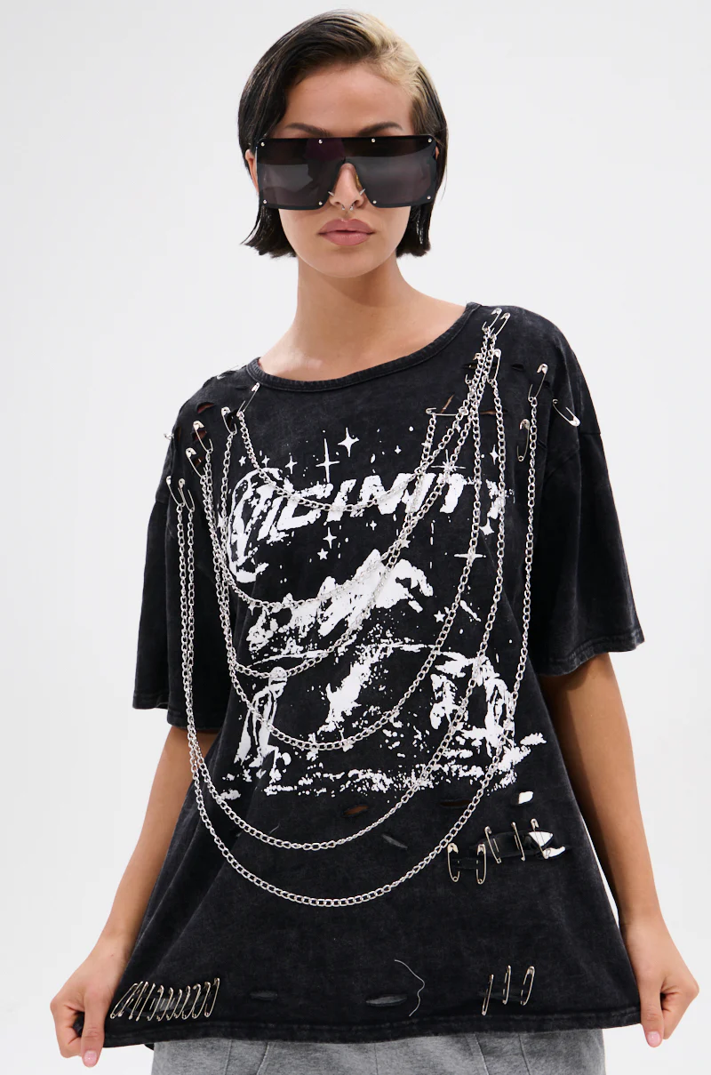 GOTH BAE OVERSIZED DISTRESSED TEE - Image 4