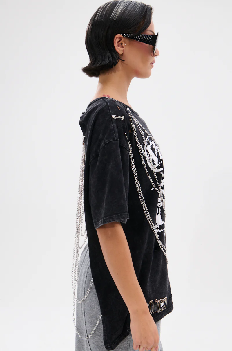 GOTH BAE OVERSIZED DISTRESSED TEE - Image 5