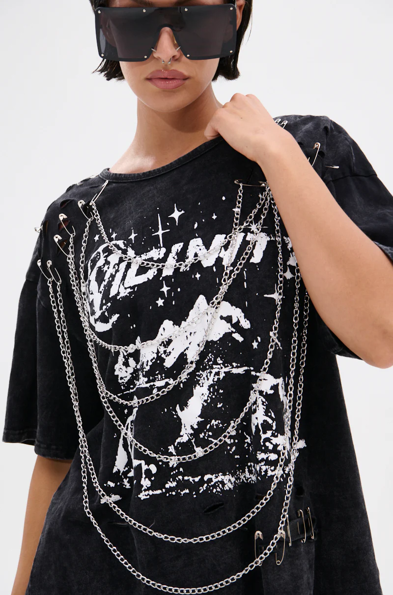 GOTH BAE OVERSIZED DISTRESSED TEE - Image 9