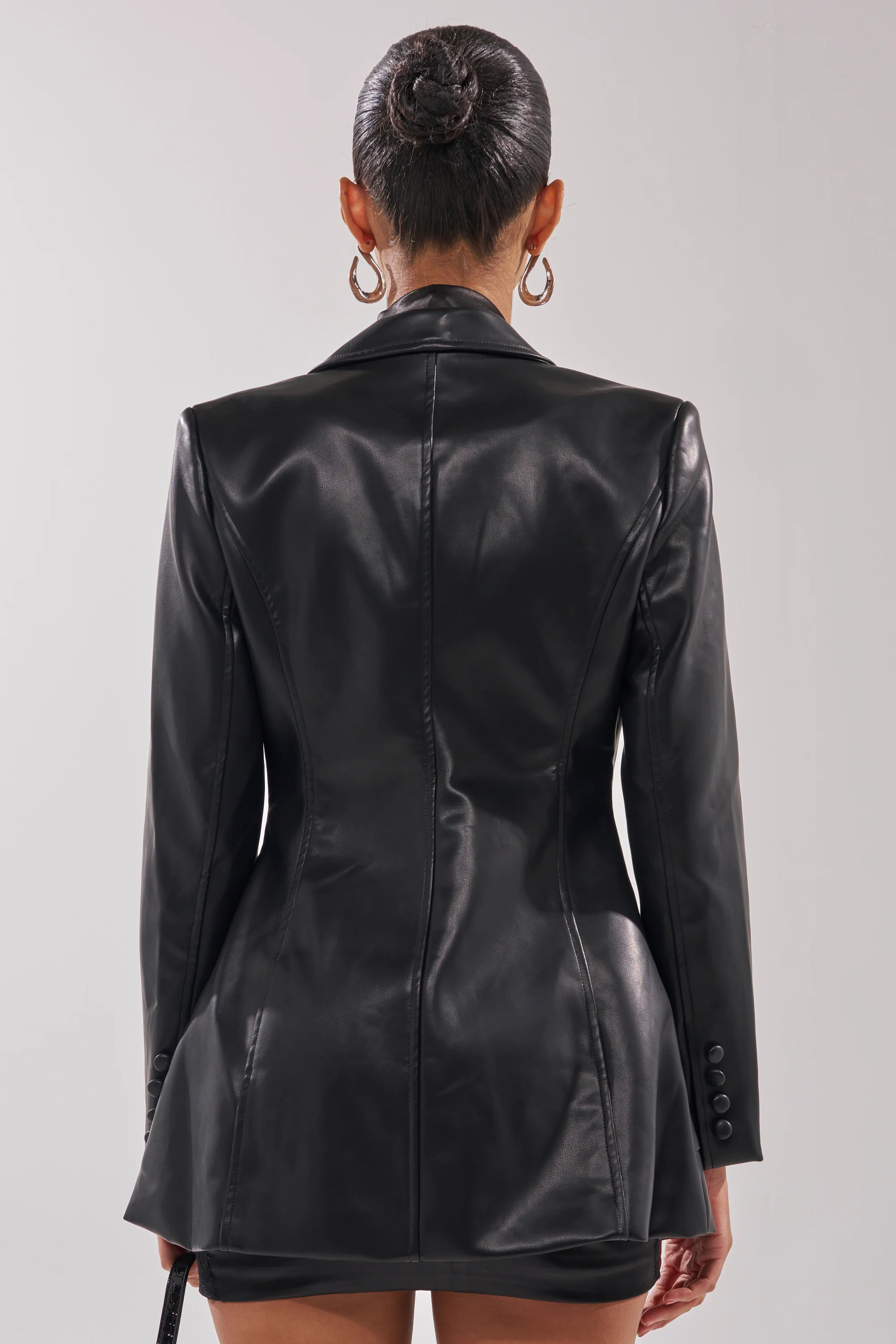 GOTTA GO FAUX LEATHER BLAZER - Image 7