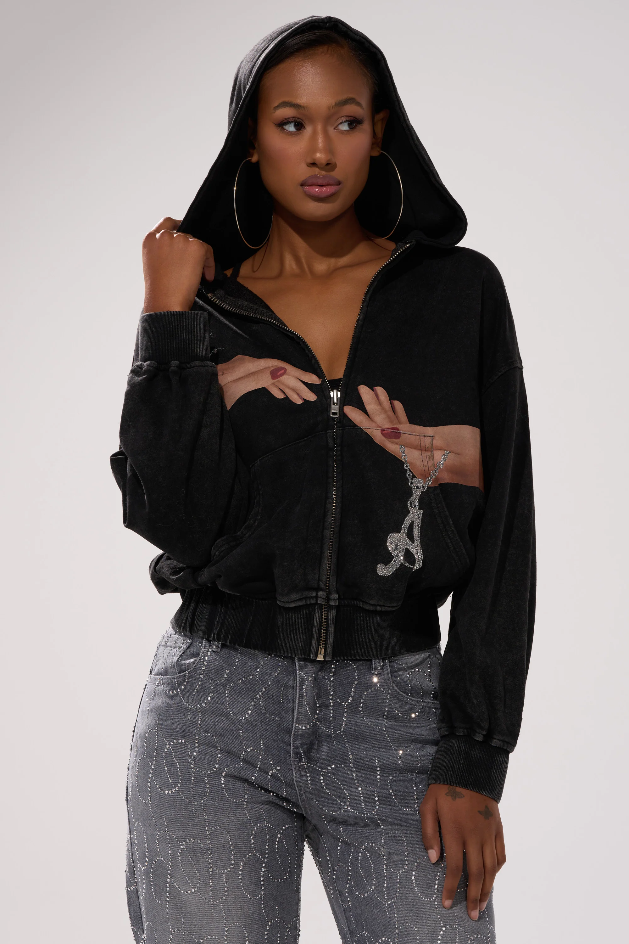 GRAB MY HAND ZIP UP SWEATSHIRT - Image 4