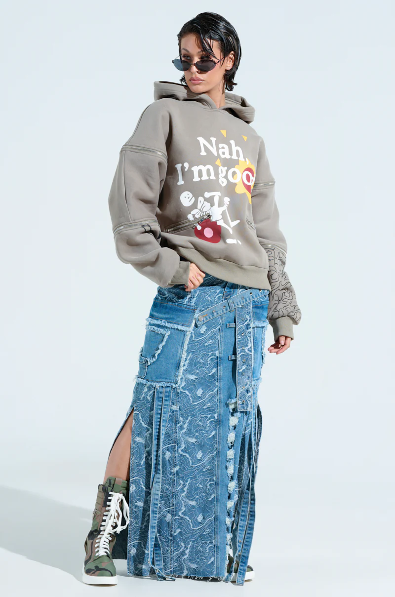 GRATEFUL OVERSIZED ZIPPER SLEEVE HOODIE - Image 10