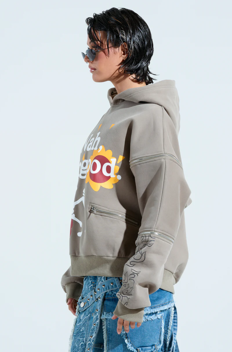 GRATEFUL OVERSIZED ZIPPER SLEEVE HOODIE - Image 6