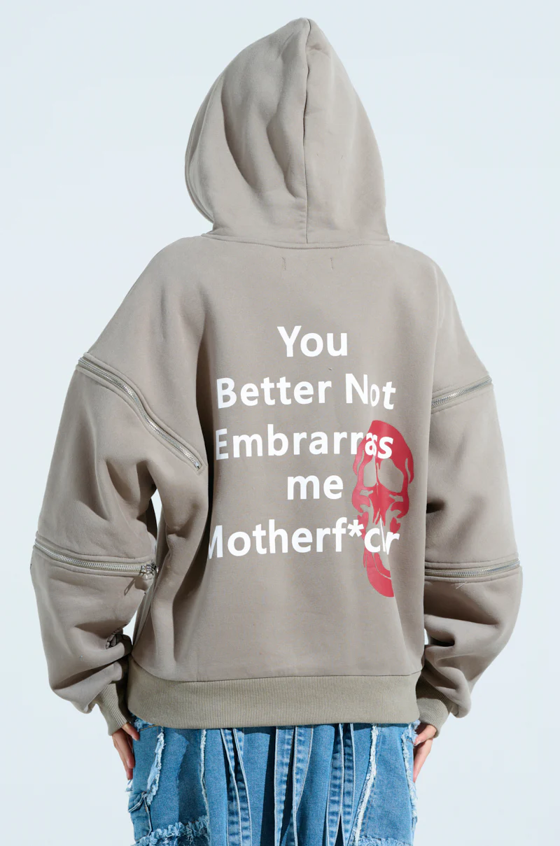 GRATEFUL OVERSIZED ZIPPER SLEEVE HOODIE - Image 7