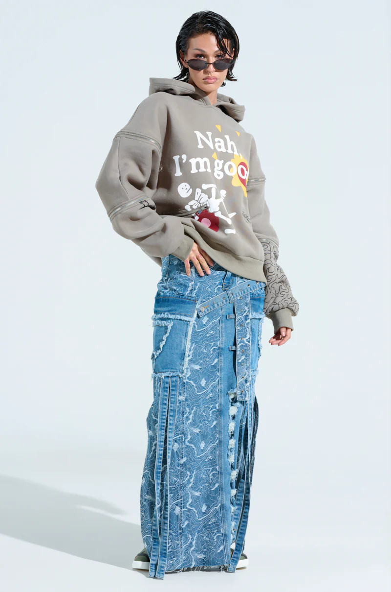 GRATEFUL OVERSIZED ZIPPER SLEEVE HOODIE - Image 8