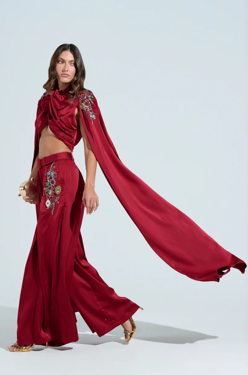 GREATEST ONE YET CROP BLOUSE IN RED - Image 3