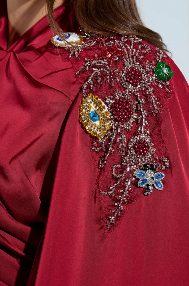 GREATEST ONE YET CROP BLOUSE IN RED - Image 7