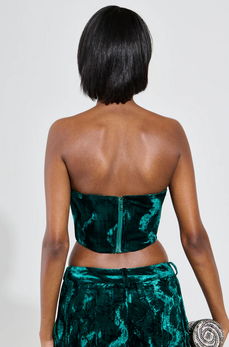 GREEN WITH ENVY VELVET CORSET TOP - Image 4