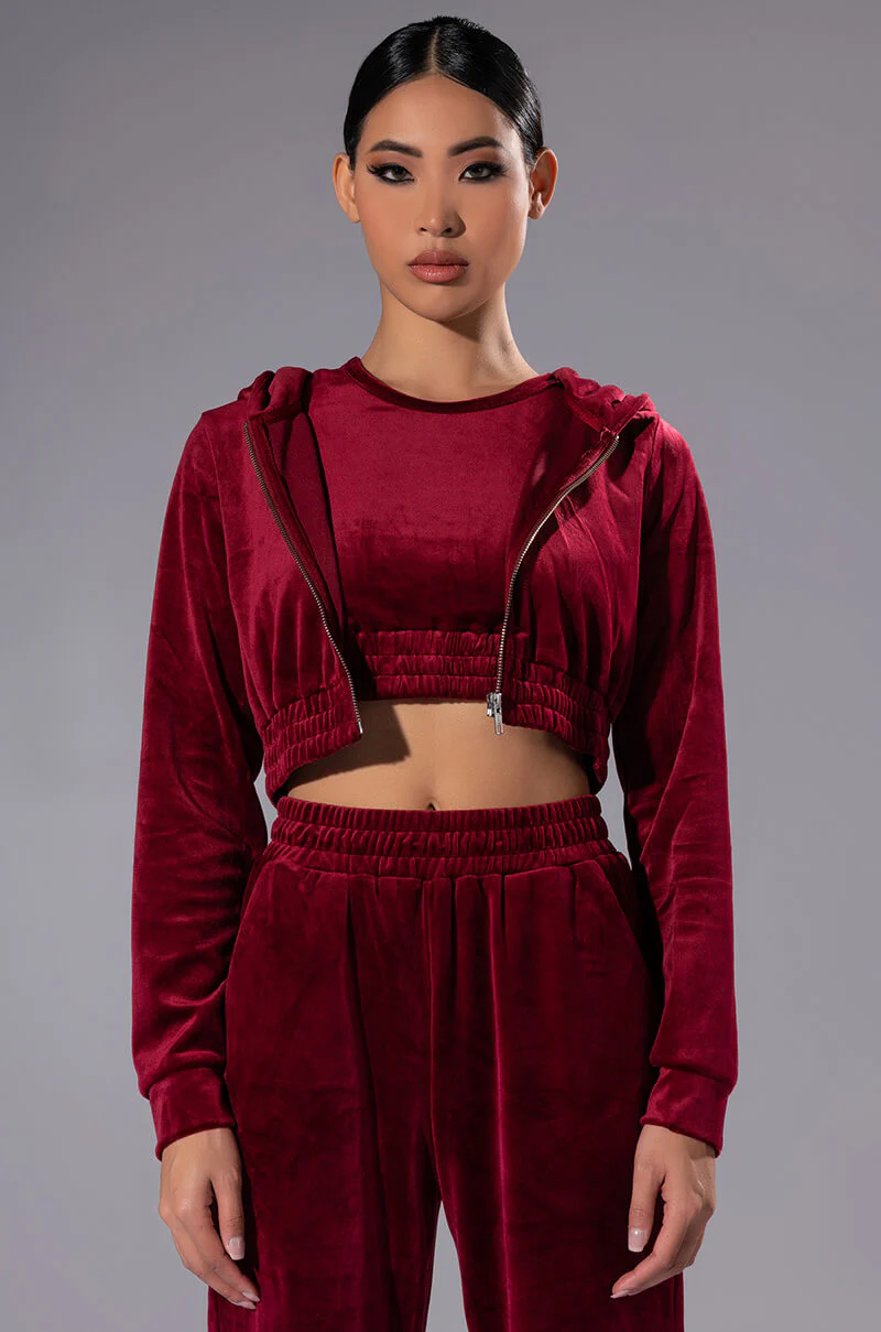 GRETCHEN ZIP UP CROPPED HOODIE - Image 2