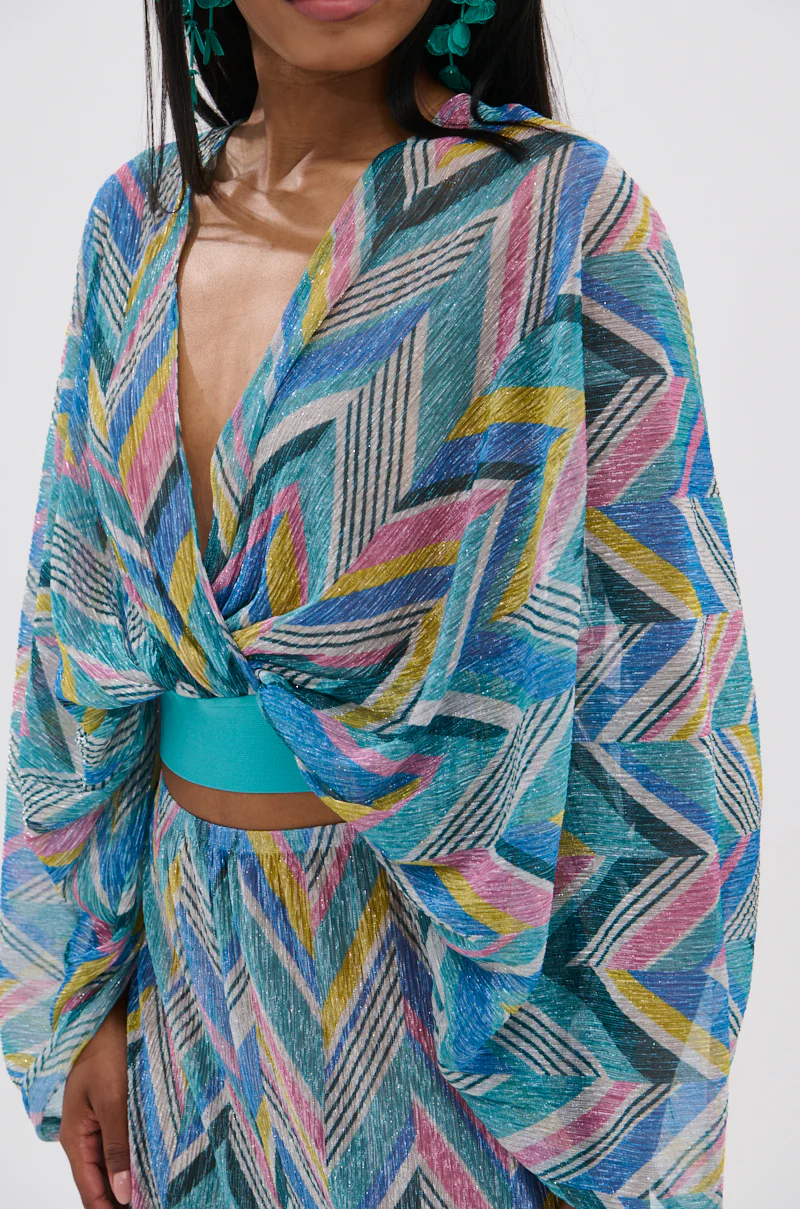GRISELDA PRINTED CROP LONG SLEEVE TOP - Image 7