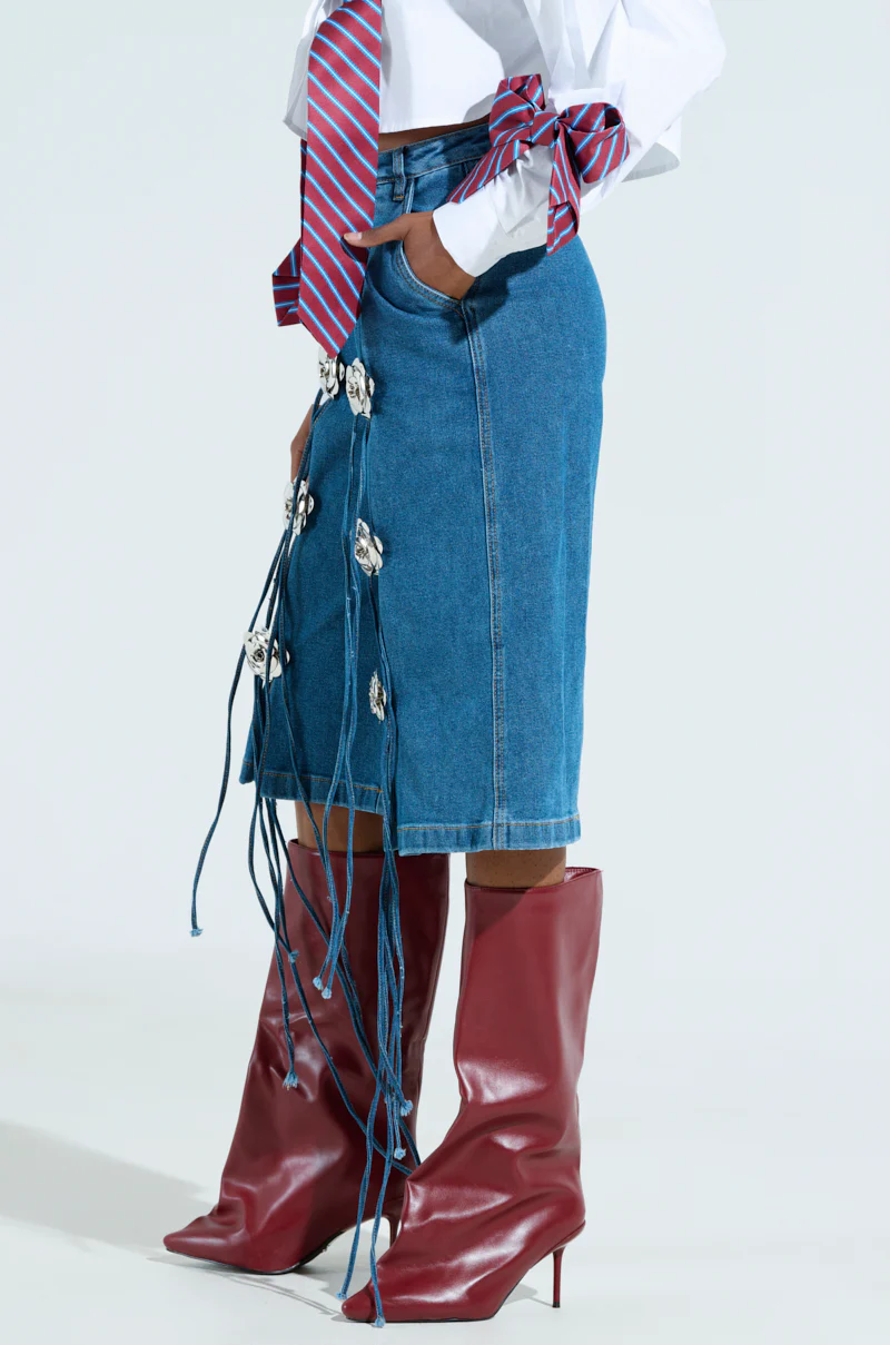 GRUNGE ROSE DENIM BERMUDA SHORTS - Image 2