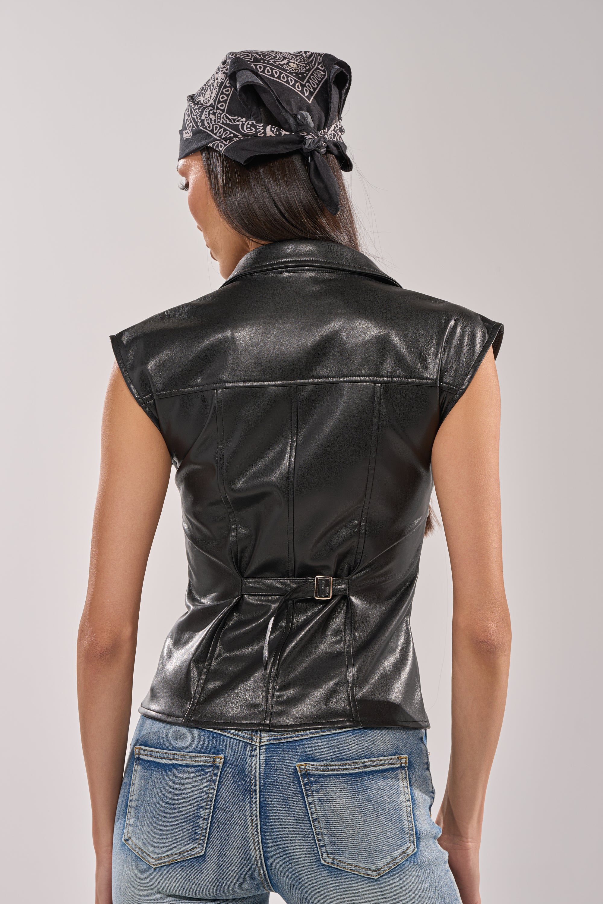 GUESS WHO FAUX LEATHER BUTTON DOWN - Image 5