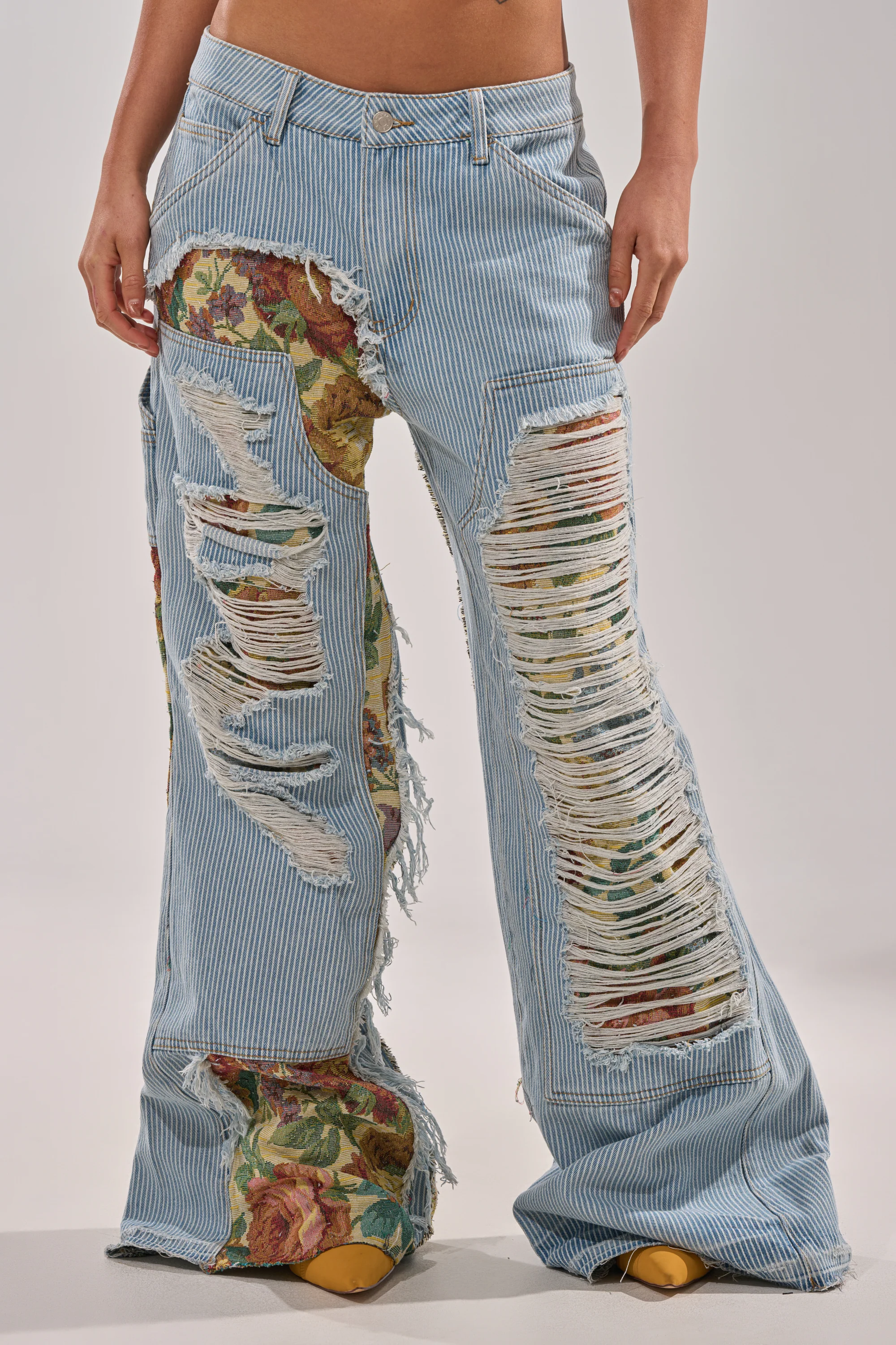 GUESS WHO STRIPE DENIM WITH BROCADE - Image 2