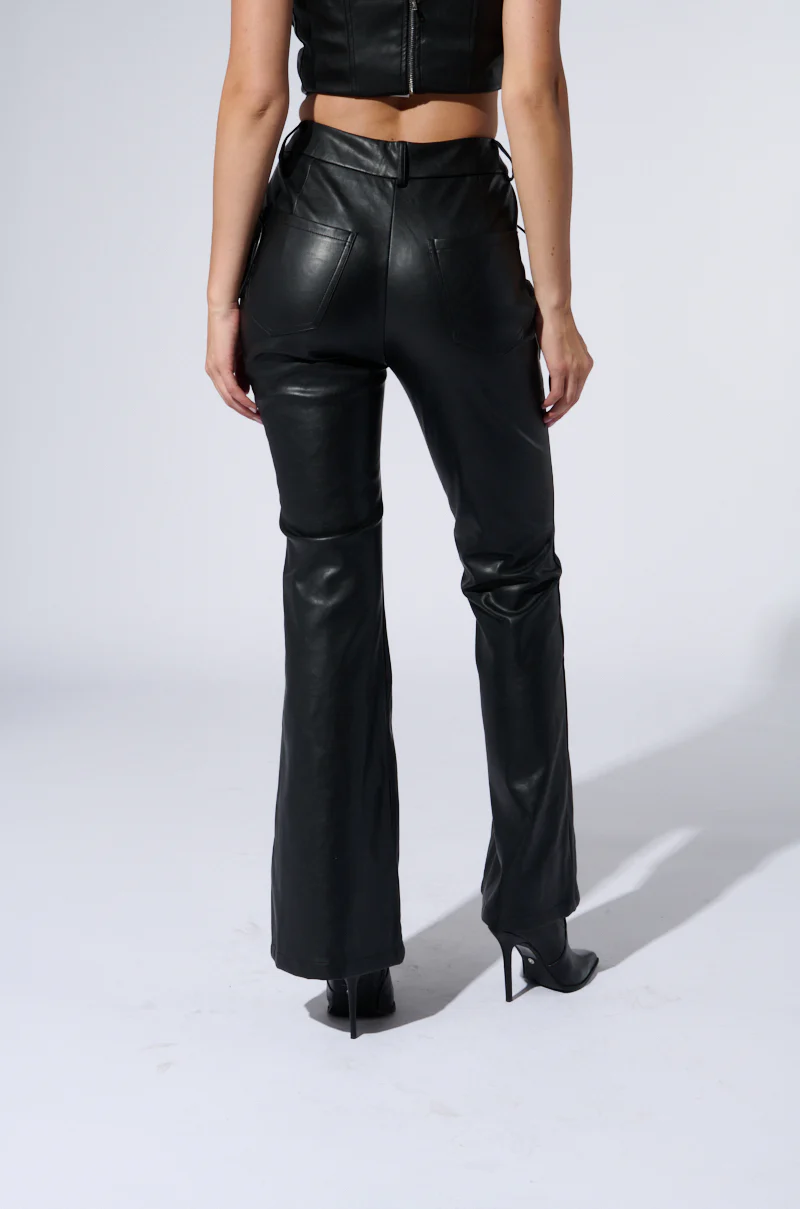 H-TOWN HOTTIE FAUX LEATHER LACE UP PANT - Image 4