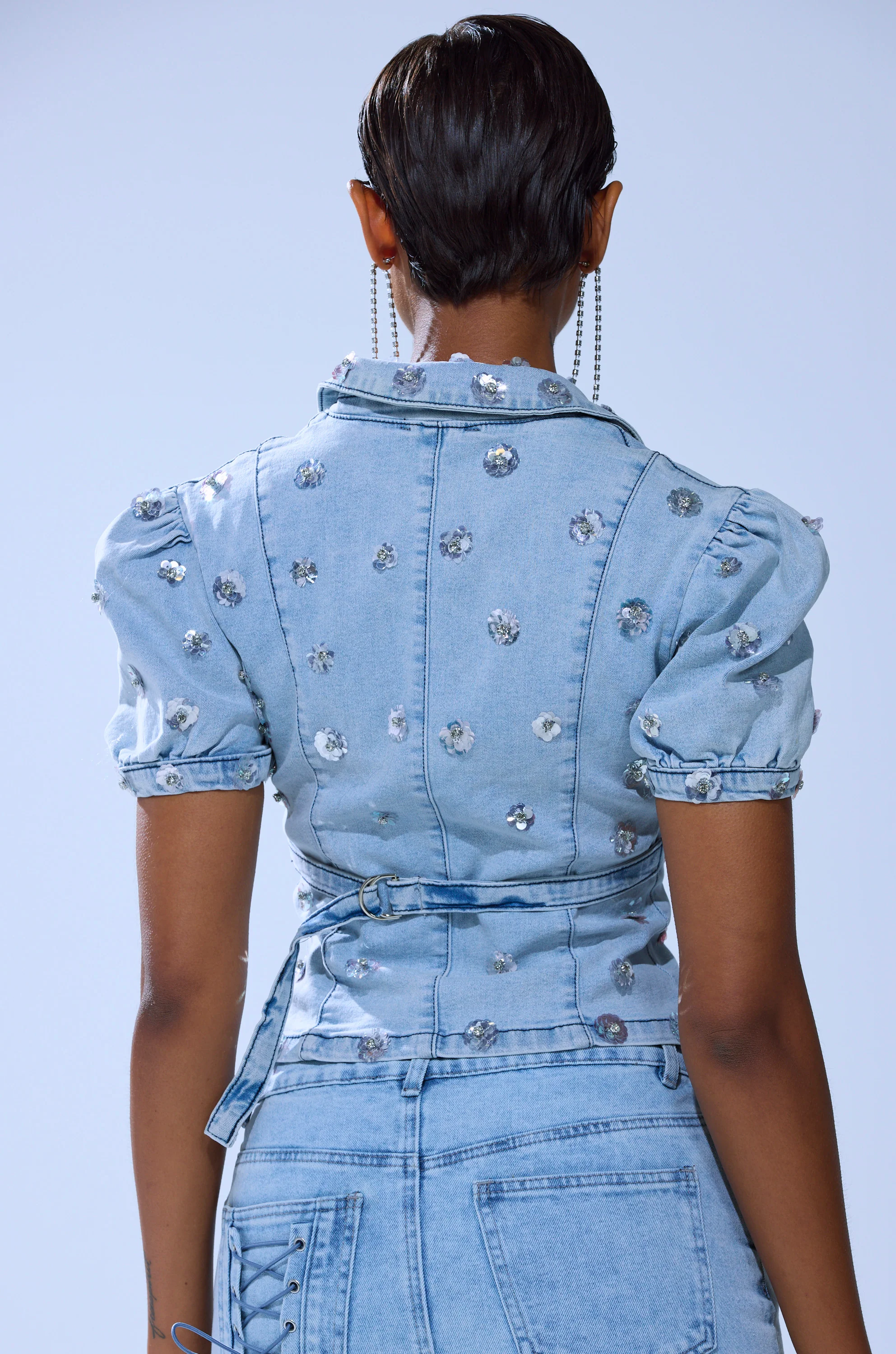 HALEY EMBELLISHED SEQUIN BLOUSE - Image 5