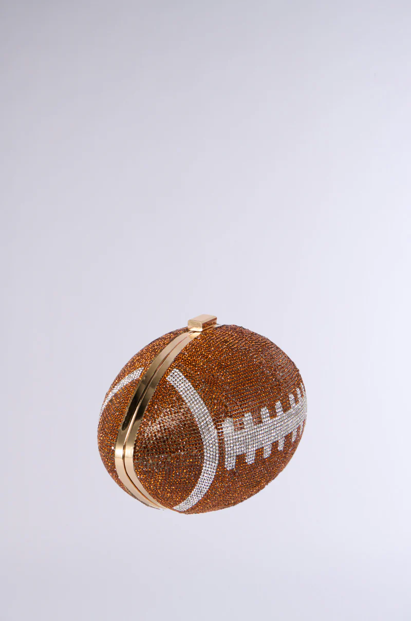 HALF TIME SHOW EMBELLISHED CLUTCH IN BROWN - Image 3