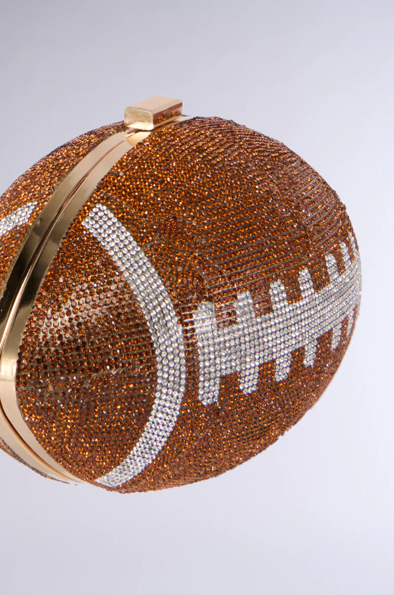 HALF TIME SHOW EMBELLISHED CLUTCH IN BROWN - Image 4