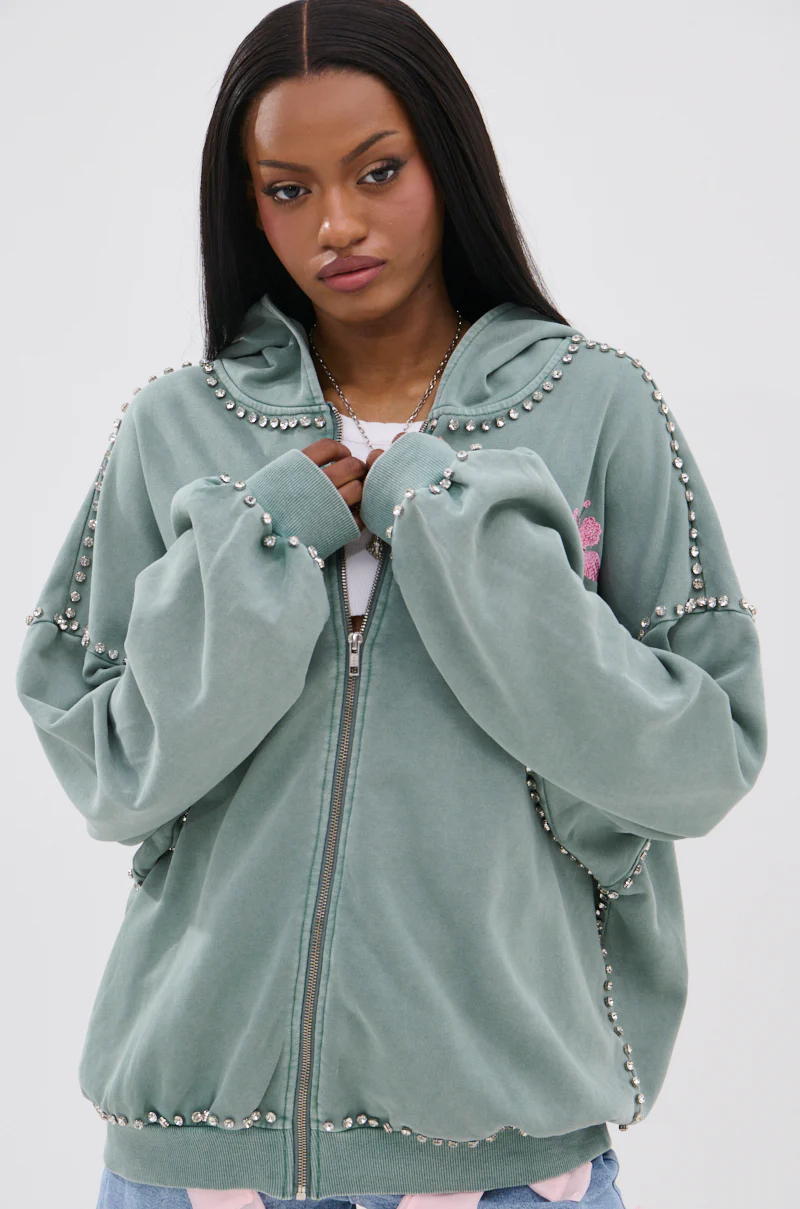 HAND MADE ZIP UP SWEATSHIRT - Image 5