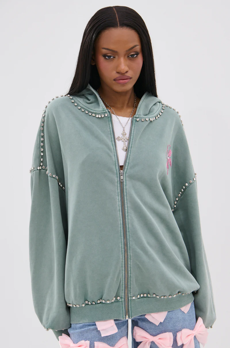 HAND MADE ZIP UP SWEATSHIRT - Image 6