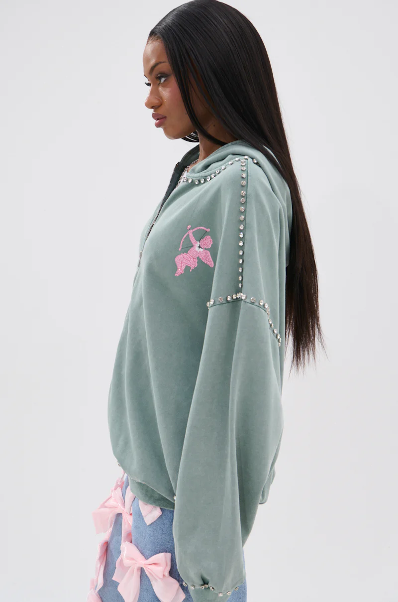 HAND MADE ZIP UP SWEATSHIRT - Image 7