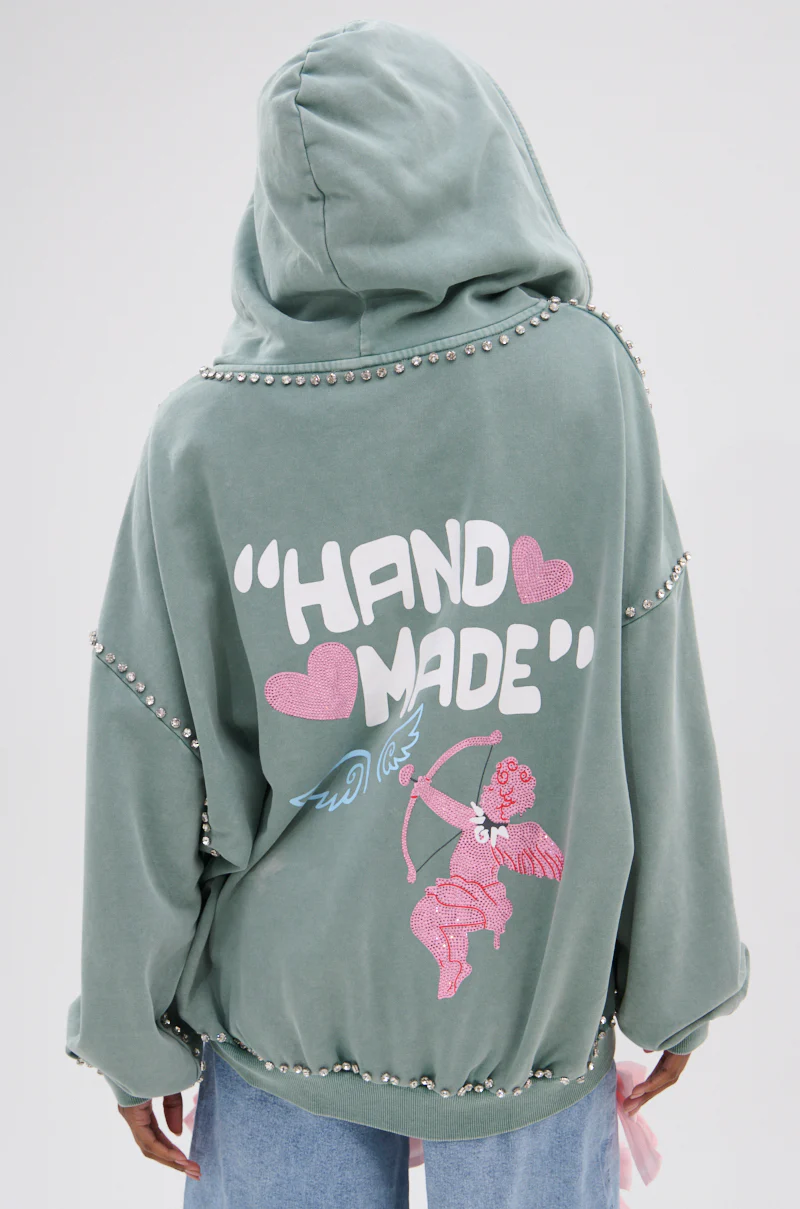 HAND MADE ZIP UP SWEATSHIRT - Image 8