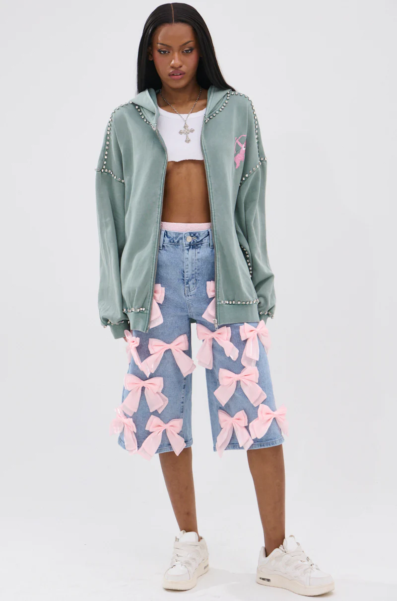 HAND MADE ZIP UP SWEATSHIRT - Image 9