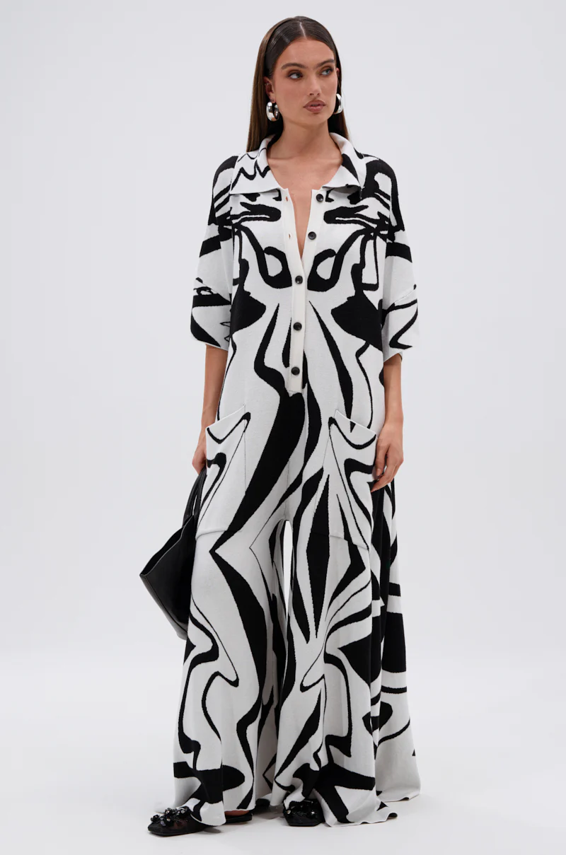 HAPPY HOUR PRINTED KNIT JUMPSUIT - Image 2
