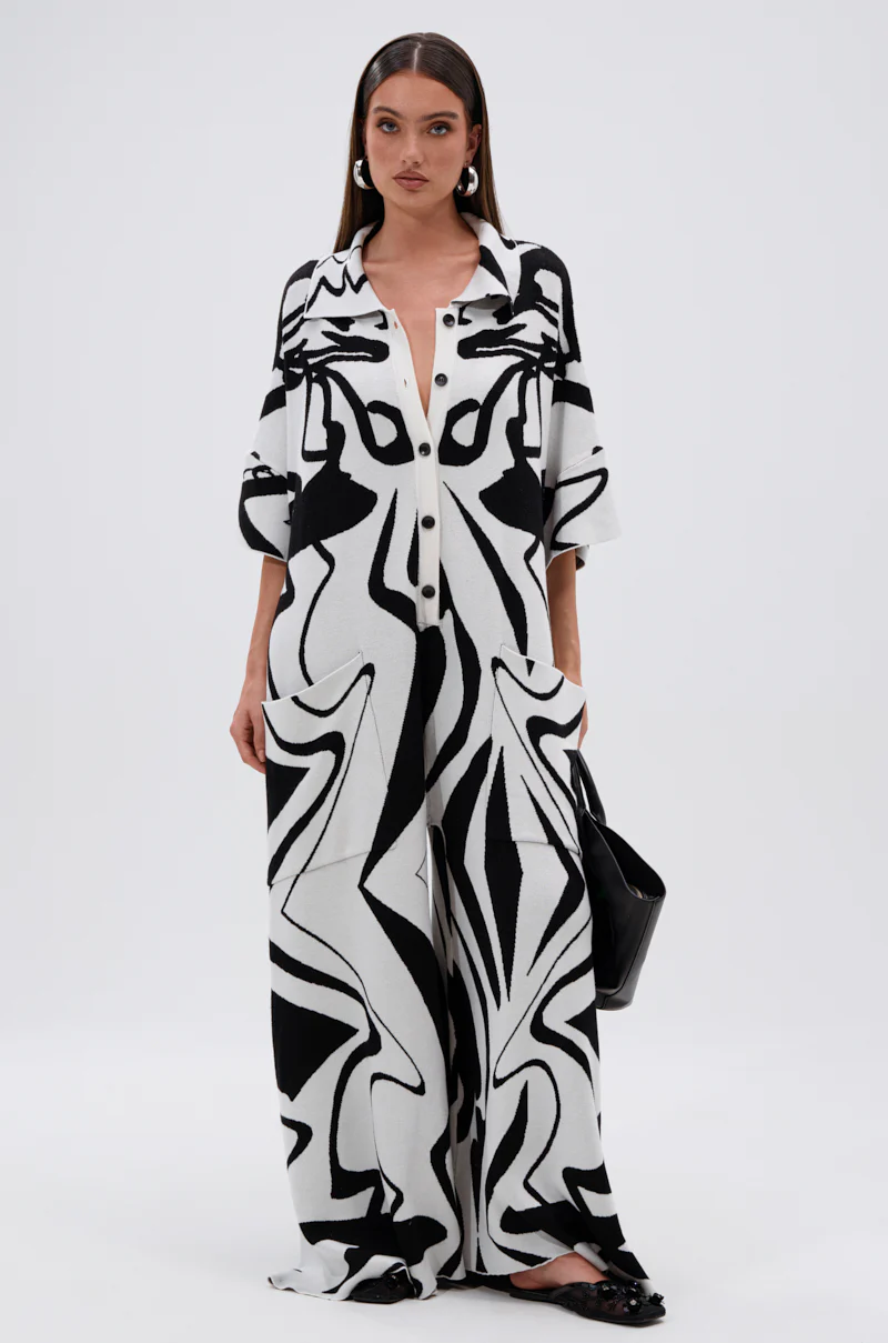 HAPPY HOUR PRINTED KNIT JUMPSUIT - Image 5