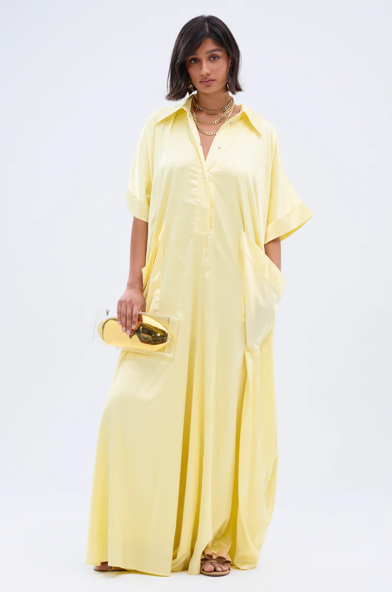 HAPPY HOUR SATIN JUMPSUIT IN YELLOW - Image 4