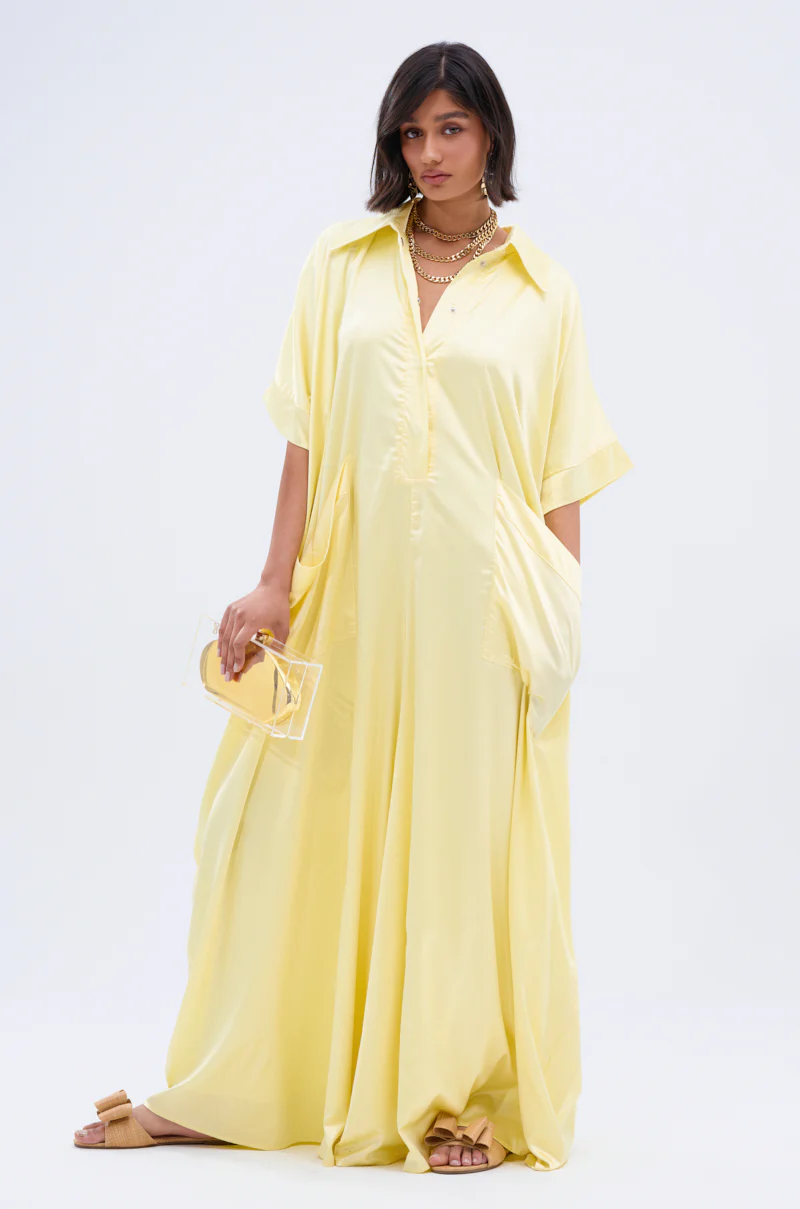 HAPPY HOUR SATIN JUMPSUIT IN YELLOW - Image 5