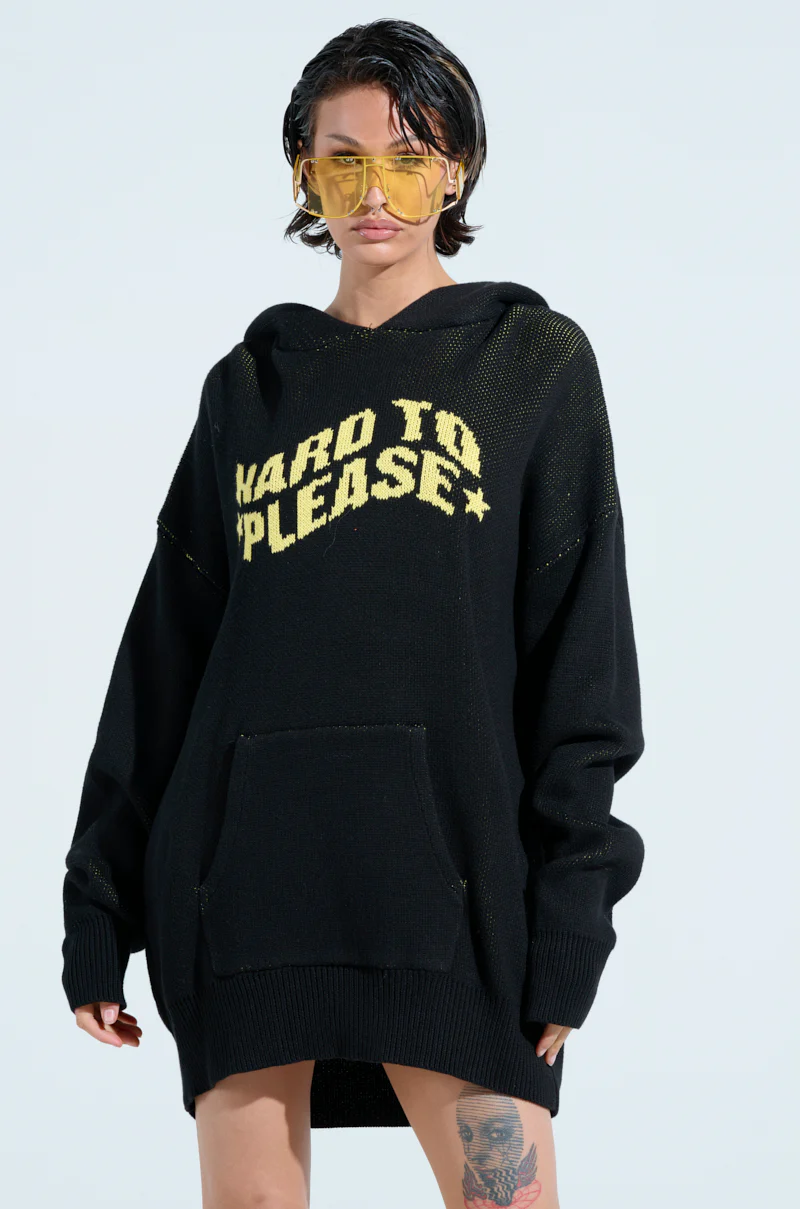 HARD TO PLEASE OVERSIZED HOODED SWEATER