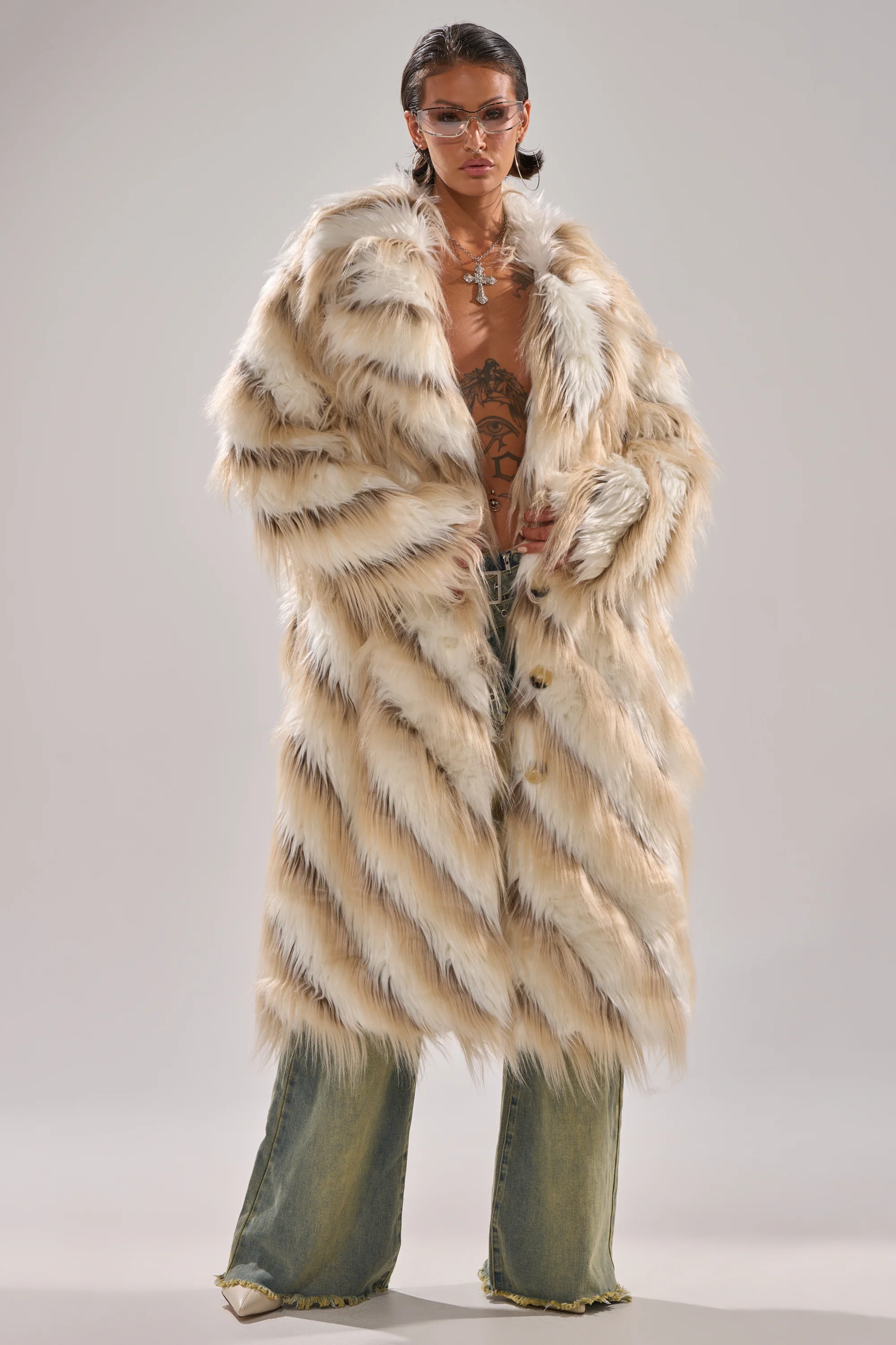 HARLOW PATCHWORK FAUX FUR