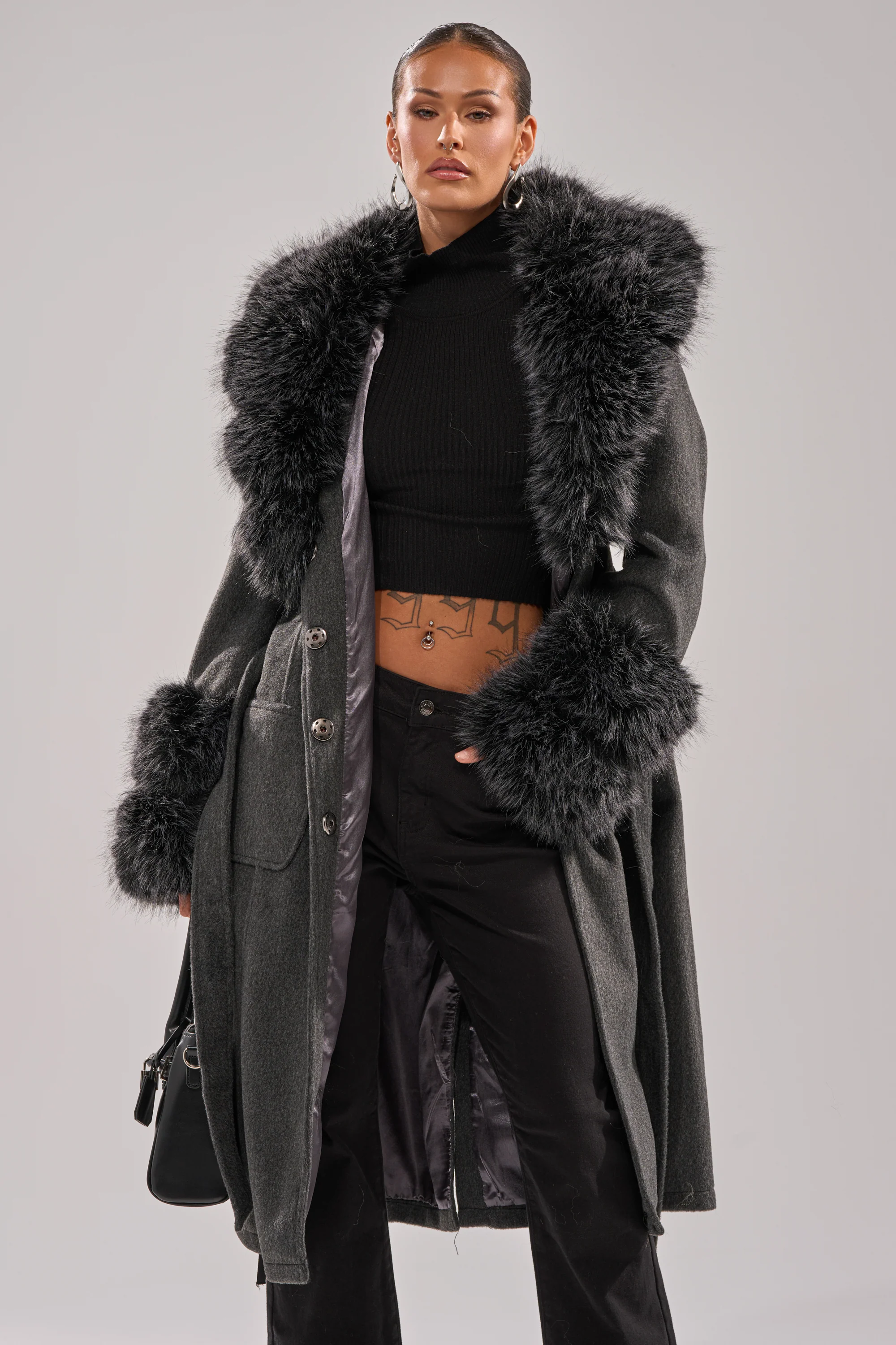 HARMONY FUR TRIM TRENCH - Image 4