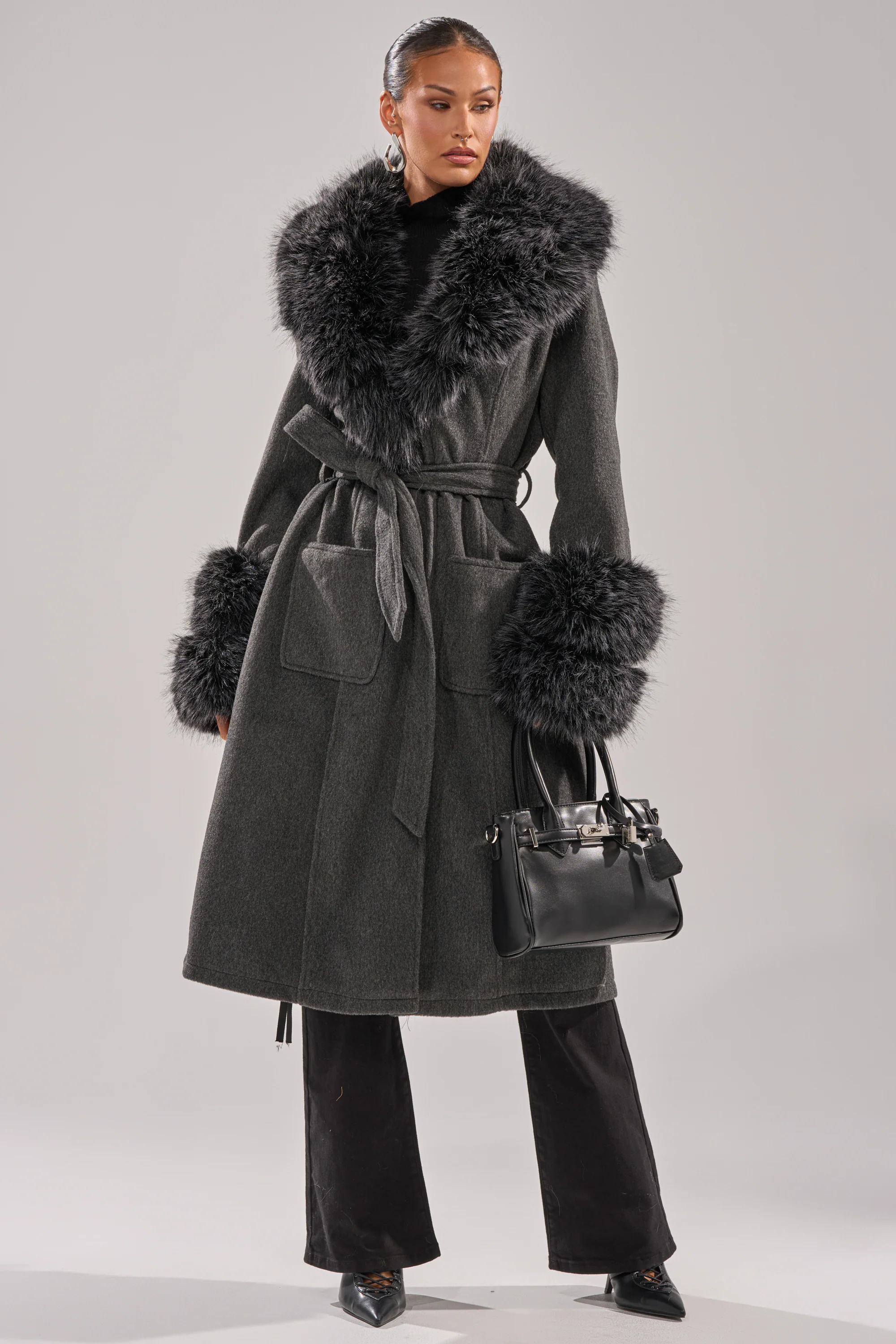 HARMONY FUR TRIM TRENCH - Image 9